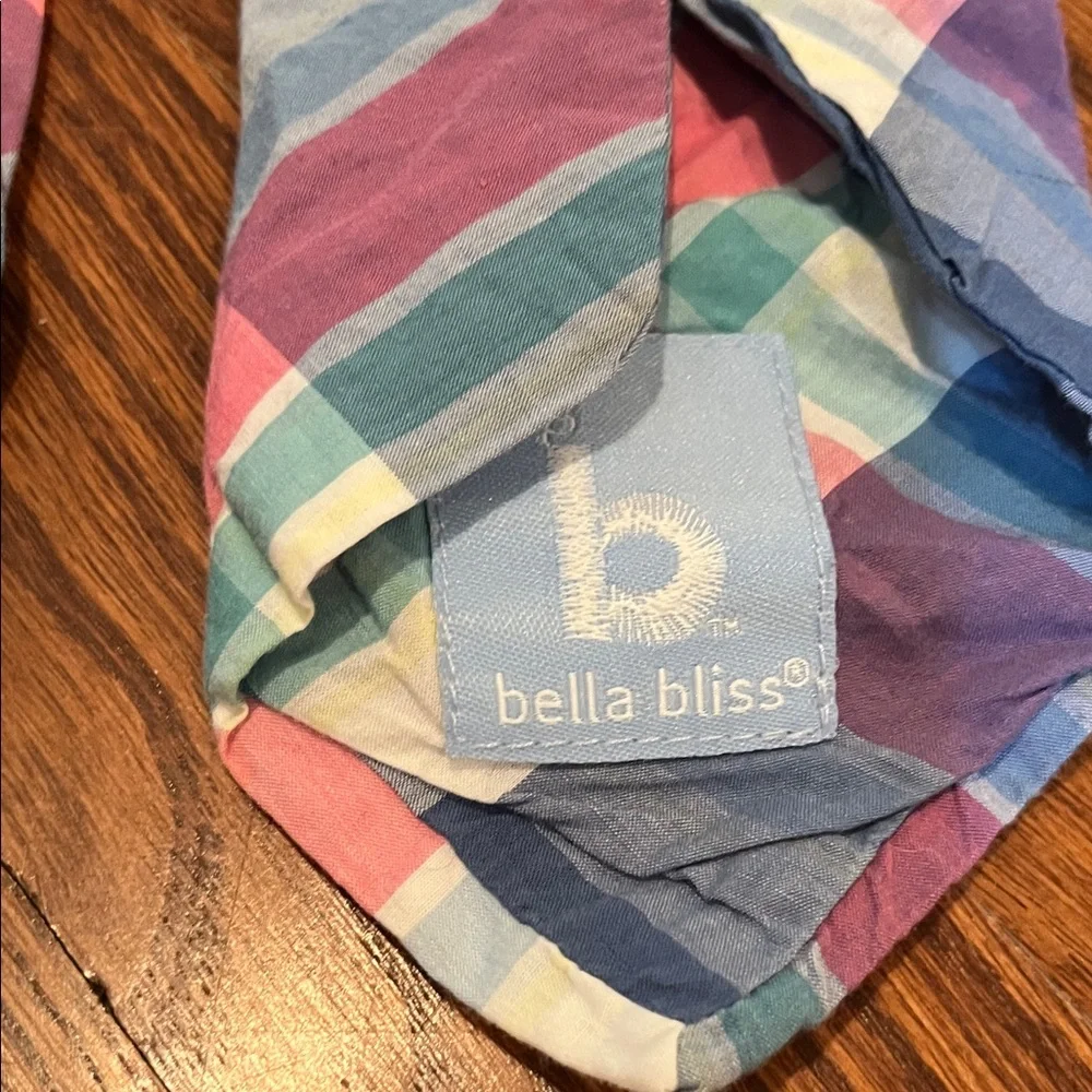 Bella Bliss Pastel Plaid Cotton Tie in Blue and Pink